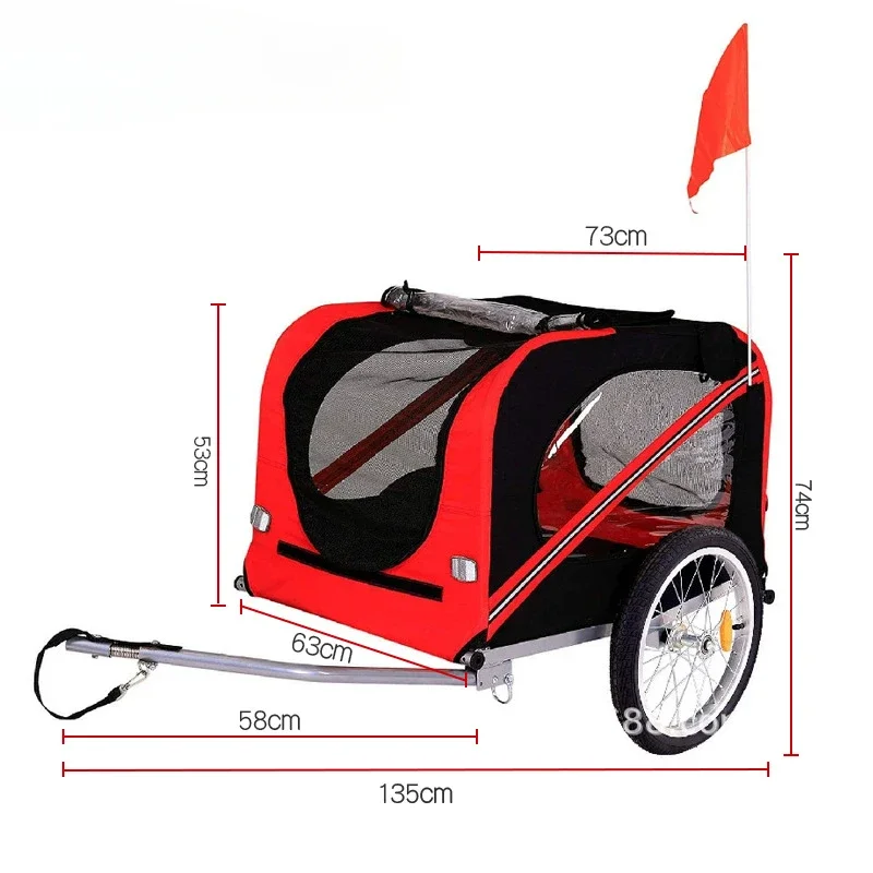 Dog Bike Trailer Outdoor Trolley Ride Strong and Durable Foldable Travel Trailer Portable Pet Products Supplies Carriers