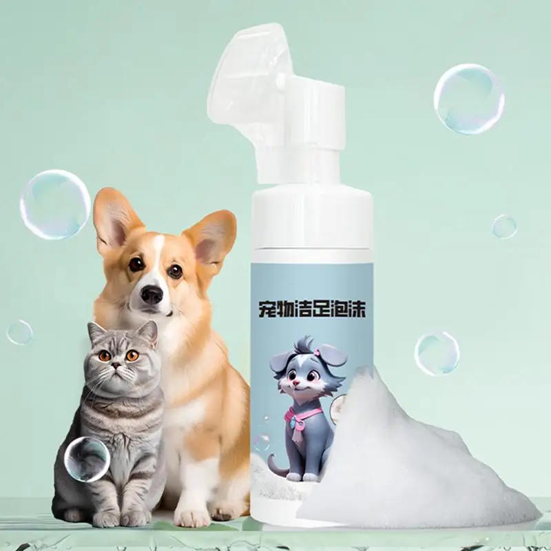 Paw Foam Cleaner For Pets 150ml Dog Cat Paw Foam Cleaner Leave-in Bathing Walking Deep Clean Pet Paws Odor Removal Cleanser For