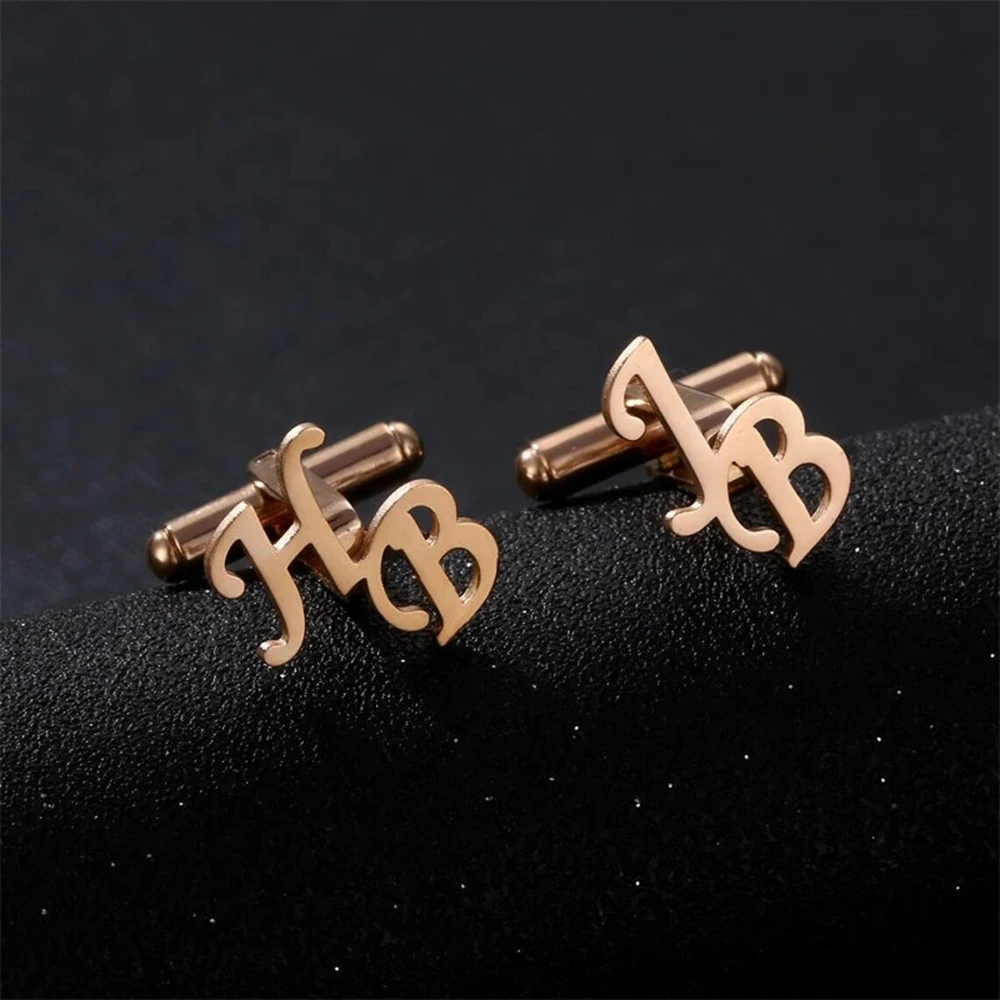 Customized Stainless Steel Material with Initial Cufflinks, Suitable for Groom Gifts, Best man Cufflinks, Men\'s Shirt Decoration