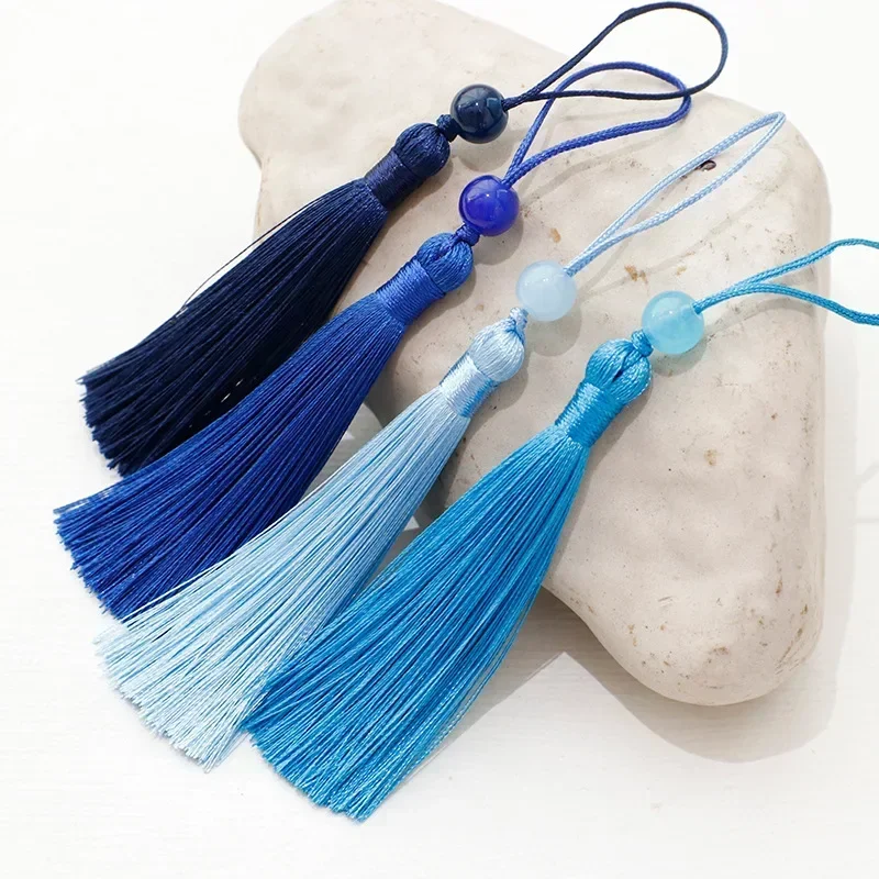 2/10pcs 7cm with Beads Tassel Sewing Curtains Accessories DIY Keychain Cellphone Straps Pendant Fringe for Crafts Jewelry Making