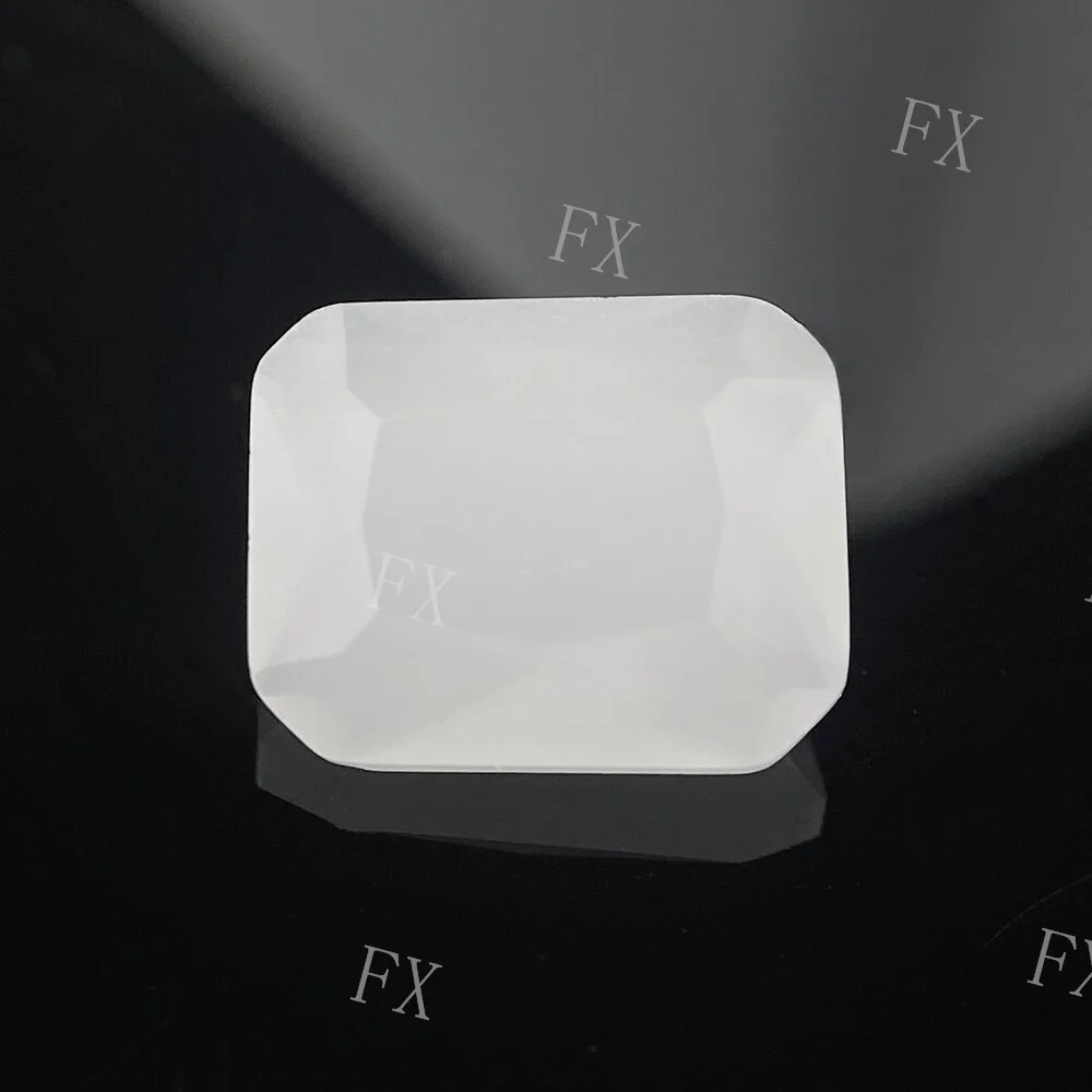 

White Translucent Octangle Shape Glass Synthetic Gems Loose Stone 2x4~10x14mm For Jewelry Make Stone Princess Cut