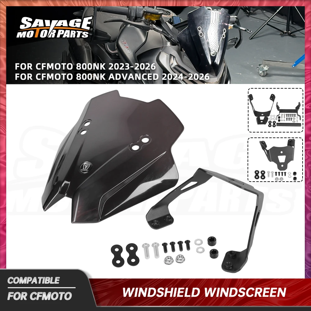 2026 800NK/Adv Windshield Windscreen For CFMOTO 800NK 800 NK Advanced 2024-2025 Motorcycle Wind Deflectors Shield Pare-brise