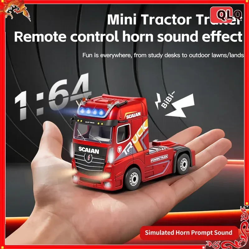 

Wltoys 6408 1:64 RC Car Mini Alloy 4WD Container Truck Drift Racing 2.4G Remote Control Tractor with Trailer Model Kids Toy New