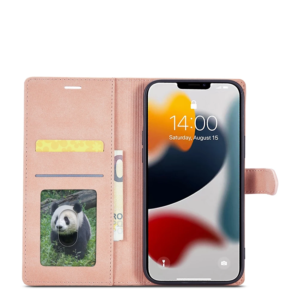 حافظة جلدية مغناطيسية بلون سادة لهاتف آيفون 16 15 14 13 12 Mini 11 Pro Max XR X XS Max 6 6s 7 8 Plus محفظة بفتحات للبطاقات