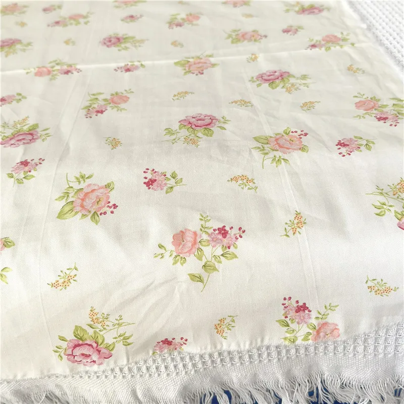 235x50cm Fresh Pink Rose Cotton Twill Sewing Fabric, Making Bedding Home Decoration Shell Cloth