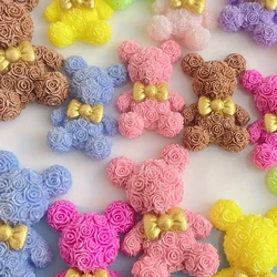 8pcs Random Color Resin Bear Stationery Stickers Earrings Accessories DIY Hair Clip Phone Case Holiday Greeting Card Decoration