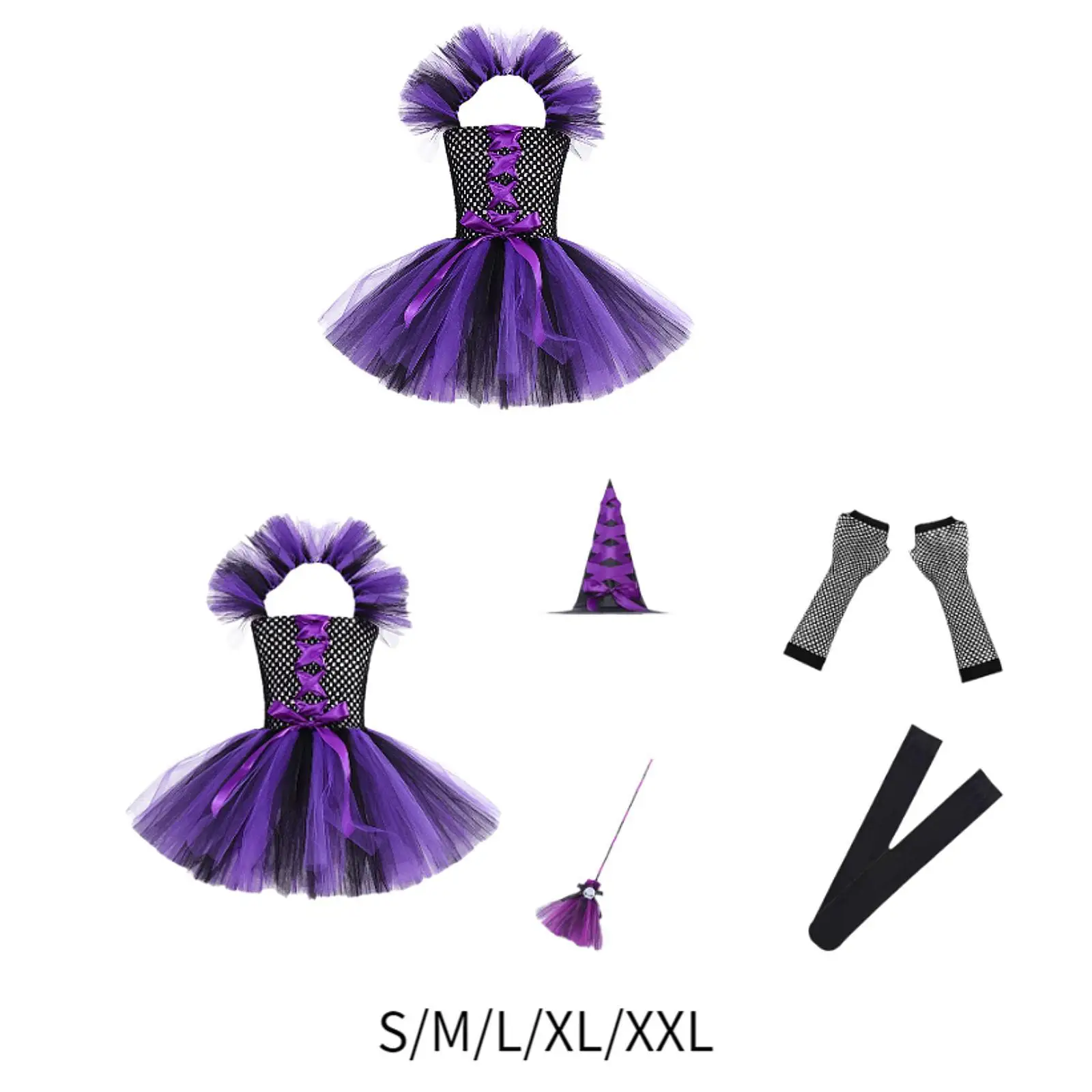 Purple Witch Costume Girls Cosplay Costume Prom Gown Witch Halloween Costume