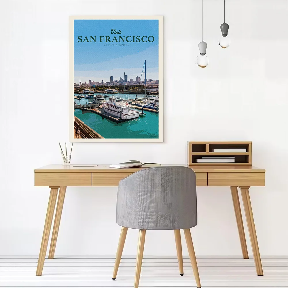 Visit San Francisco Canvas Wall Art Poster Personalized Photo Printing Perfect Gift for Bathroom Decor Living Room Wand Deko