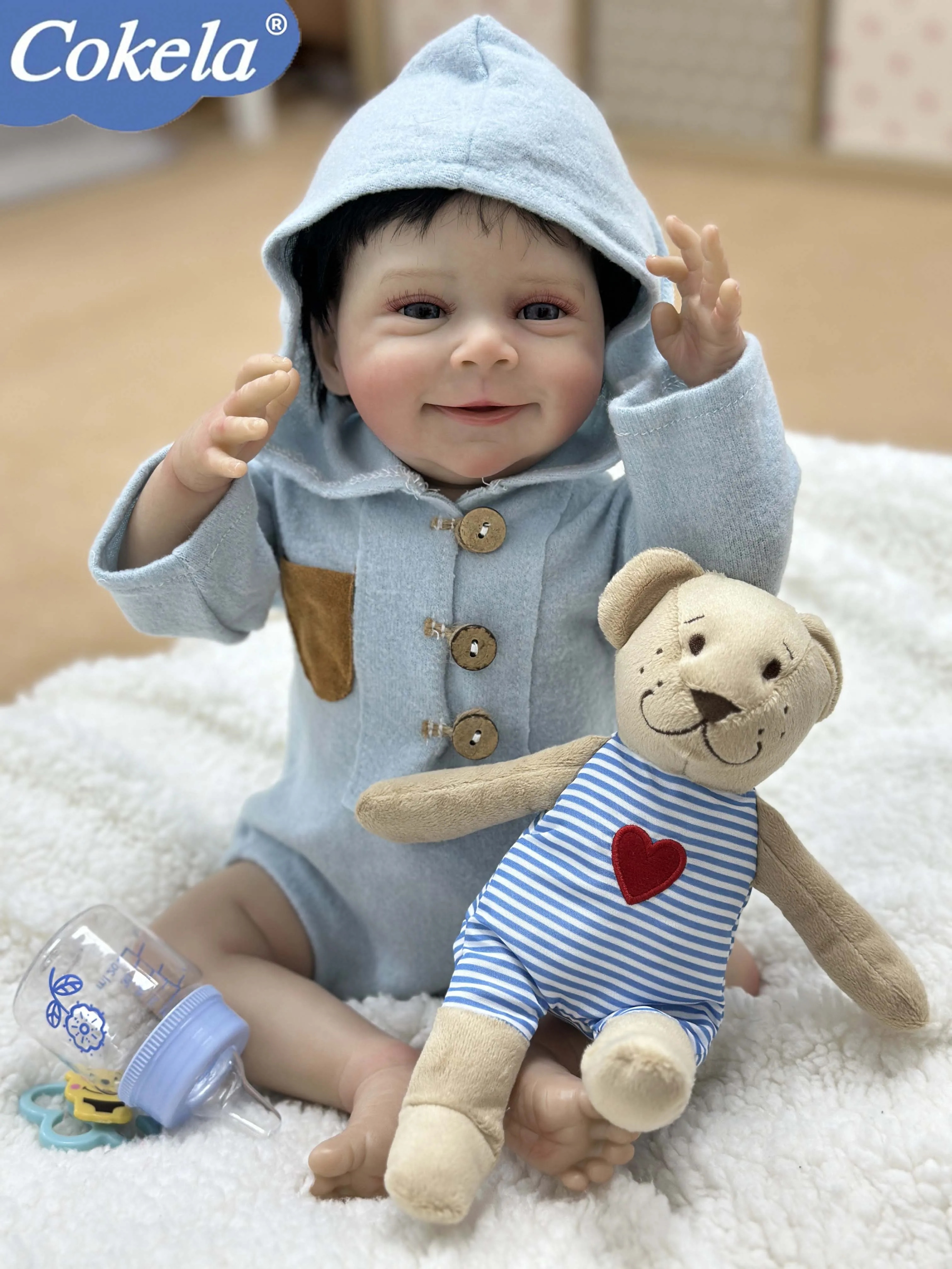 

Cokela 50 cm Realistic Silicone Newborn Reborn Baby Doll 20 inch Cute Vinyl Doll Real Soft Touch Kid Toy Doll Holiday gifts