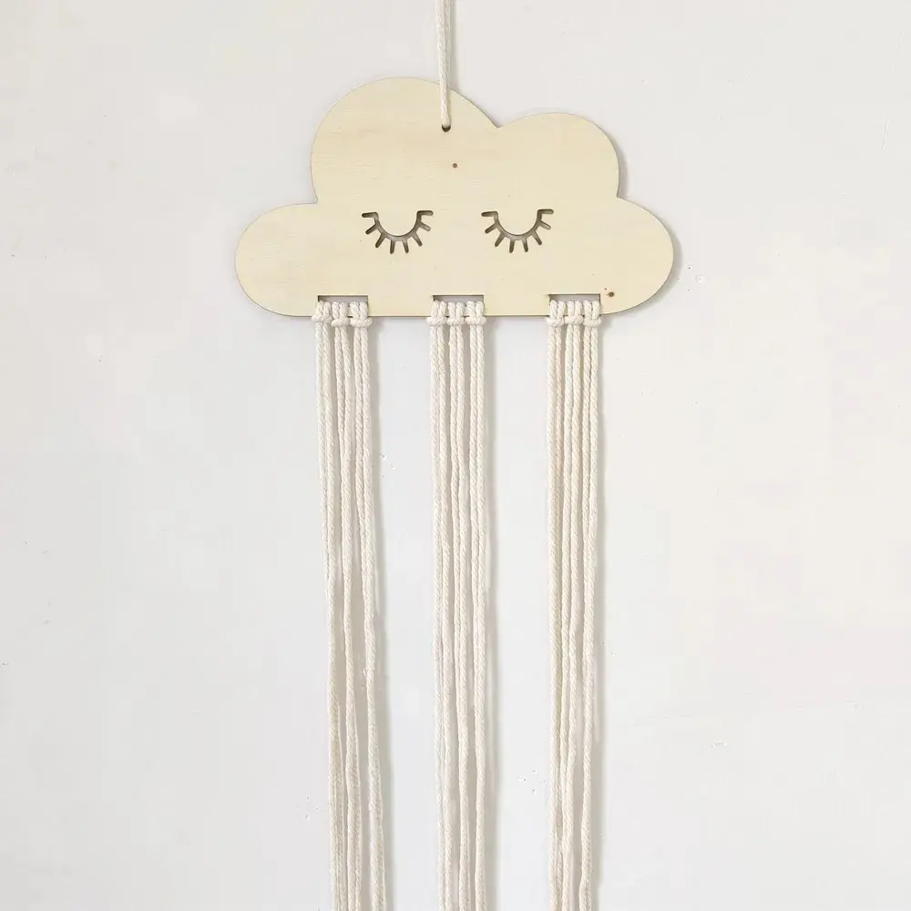 Solid Wood Clouds Model Jewelry Hairpin Bow Storage Tool Home Decorative Organizer for Accessories