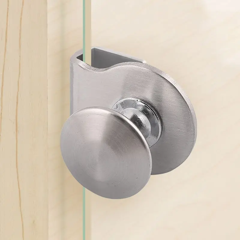 Stainless Steel Glass Door Pulls Furniture Cabinets Drawer Clips Pull Knob Household Hardware Kitchen Cupboard Glass Door Knob