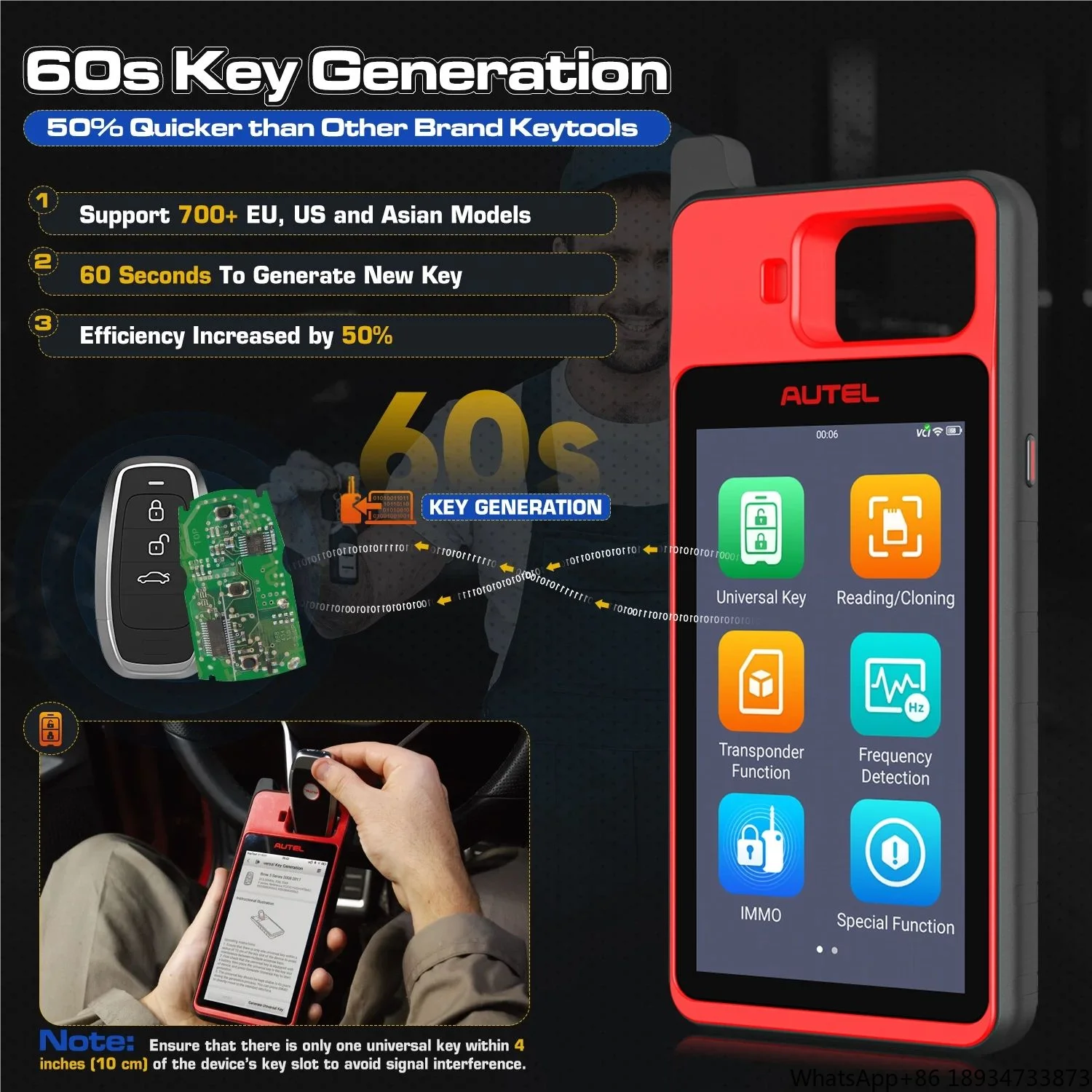 Autel MaxiIM KM100 Key Fob Programming Immobilizer Tool 2PCS Autel IKEY For 60s Key Generation OBD IMMO Car Key Programmer