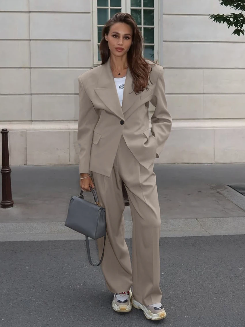 

Marthaqiqi Casual Ladies Nightgowns Suit Turn-Down Collar Sleepwear Long Sleeve Nightwear Pants Loose Winter Female Pajamas Sets