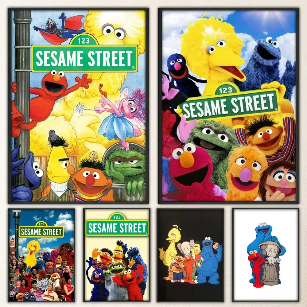 

S-Sesames Cartoon S-Street Poster Vintag Prints Art Home Painting Bathroom Kitchen Bar Accessories Wall Sticker Large Size