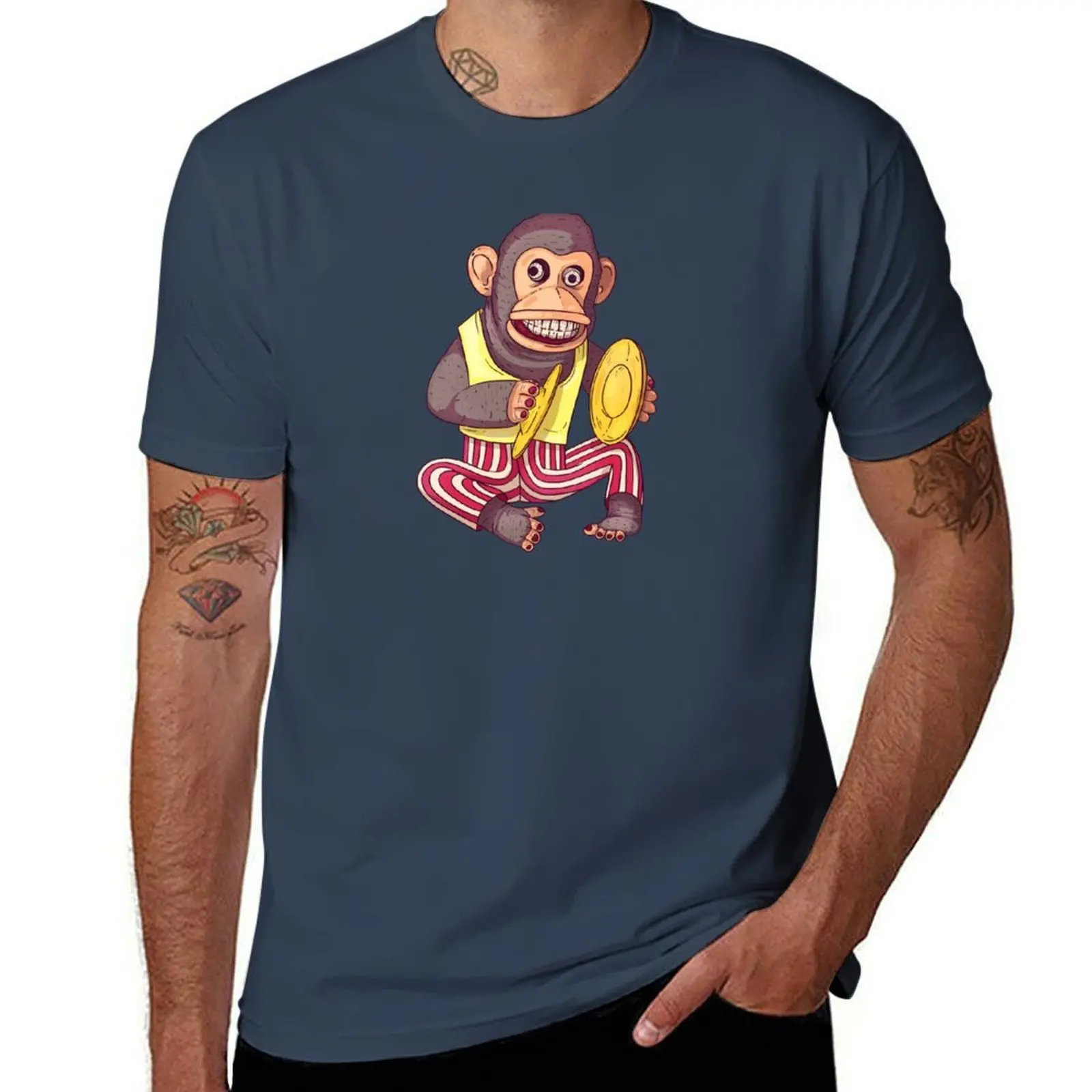 

Creepy AF Vintage Cymbal Banging Monkey Toy T-Shirt t shirts for man slim fit t shirts for man pack cotton T-Shirt