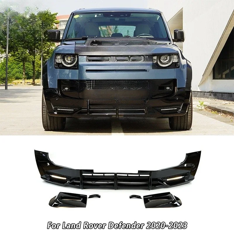 Suitable for 2022 new Land Rover Defender 11090 front bar PP material upgrade with daytime running light front lip front shovel