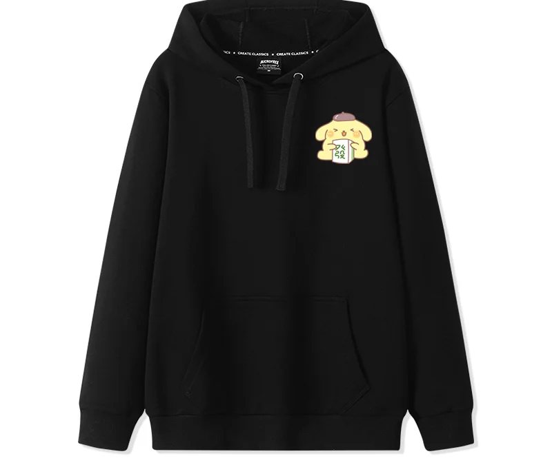 Sweet Hooded Sweater Kuromi Korean Cinnamoroll Girlfriend Wear Sanrio Sister Wear Melody Pullover Jacket Pom Pom Purin Daily