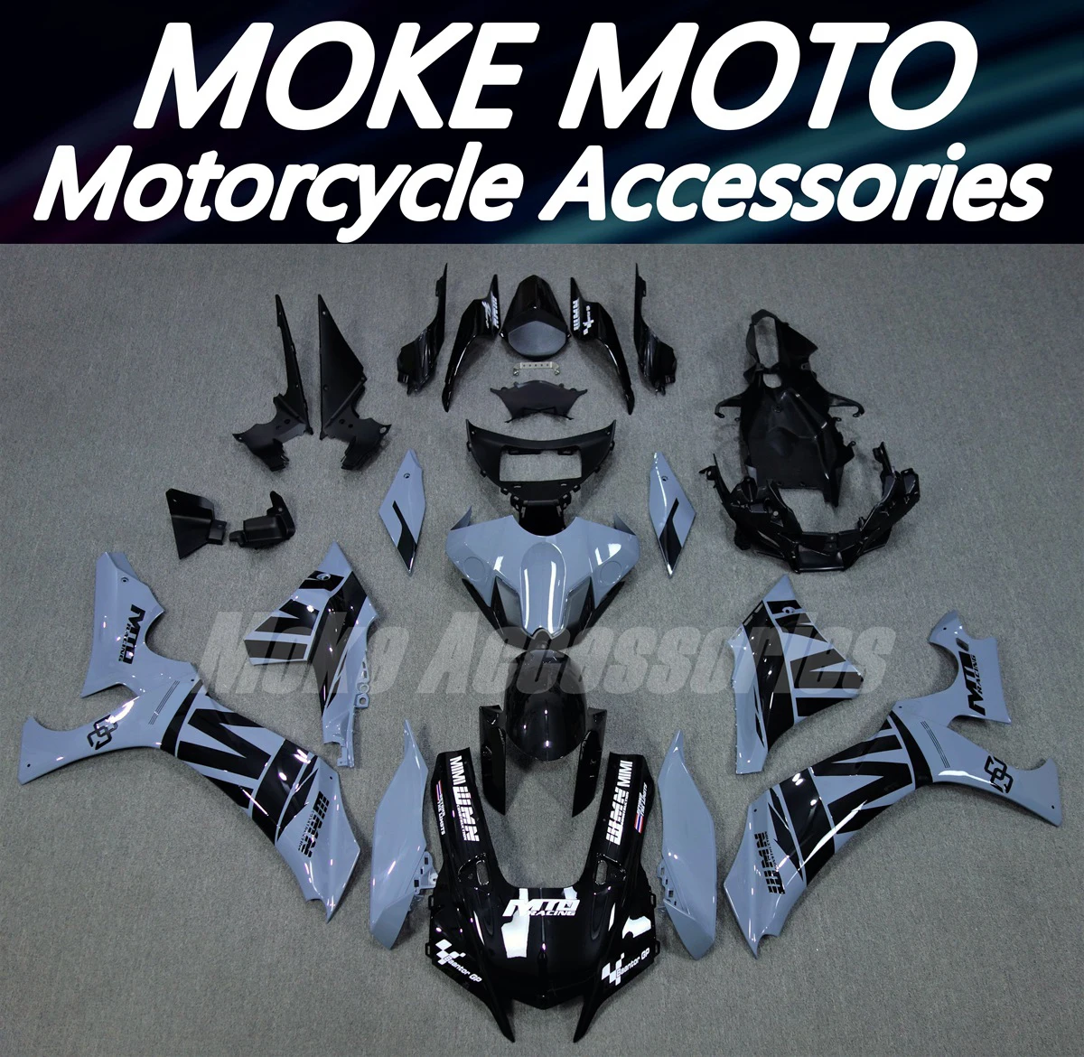 

Комплект обтекателей для YZF R1M R1 2020 2021 2022 2023, высококачественный комплект кузовных деталей из АБС-пластика, черный/серый