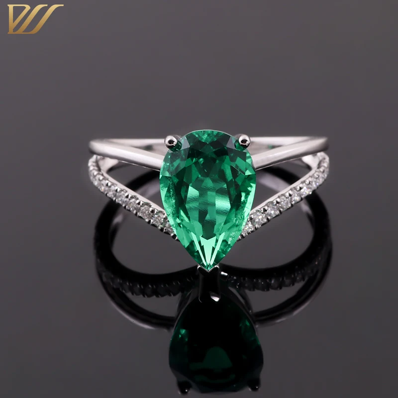 

Provence Crown Wedding band for Women 10K Solid Gold Pear cut Lab Grown Gemstones Ring DEF/VS Lab Diamonds Personalized Custom