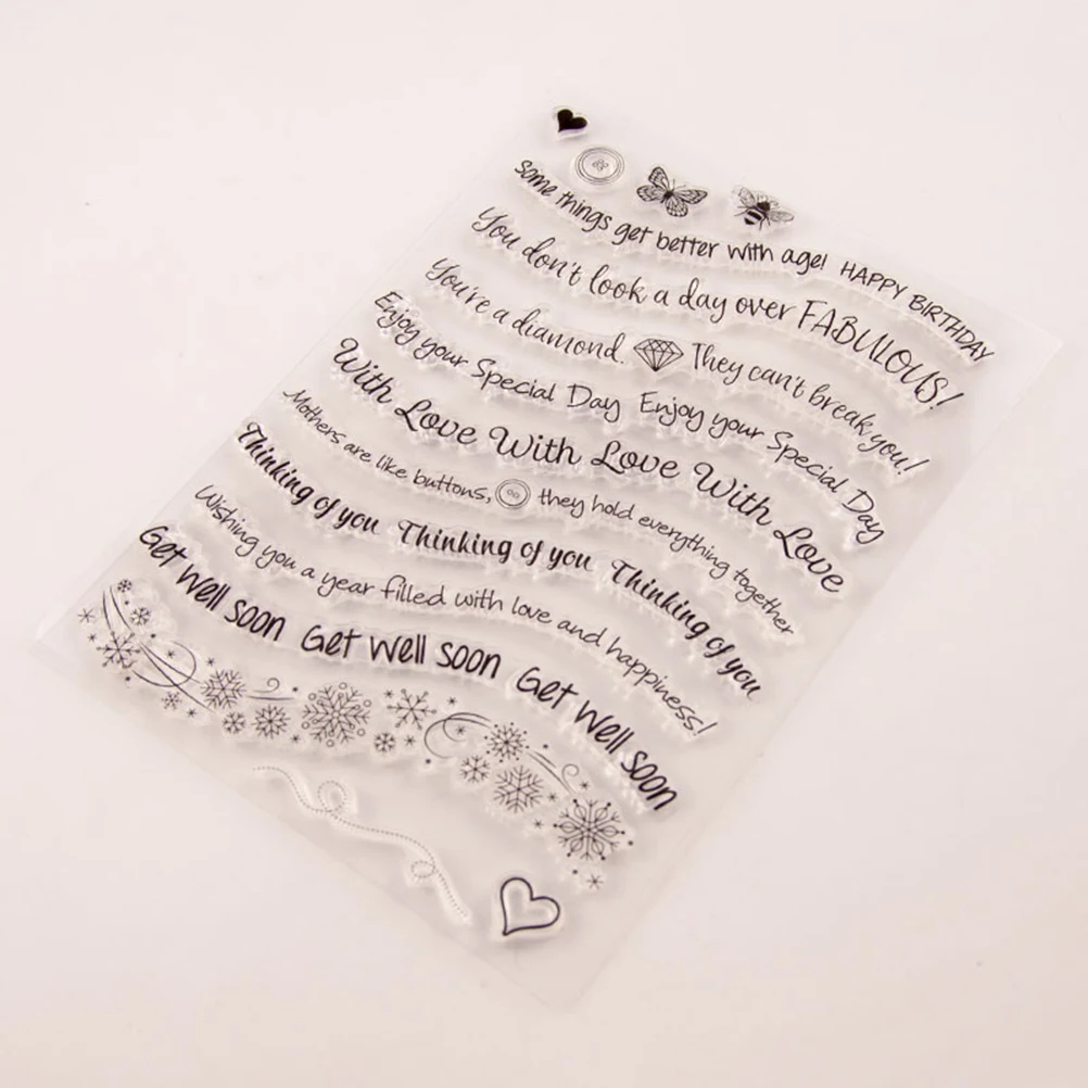 

Transparent Stamps for Scrapbooking Self Adhesive Pages Text Stamp Clear Silicone Seal Photo AlbumFantastic Design Notebooks