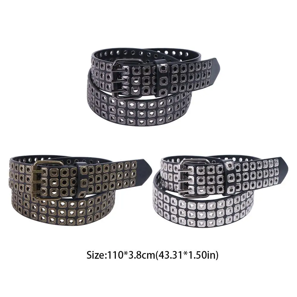 Alloy Pin Buckle Punk Style Rivet Belt Jeans Belt All-match Unisex Gothic Waist Strap Plus Size Retro Punk Rock