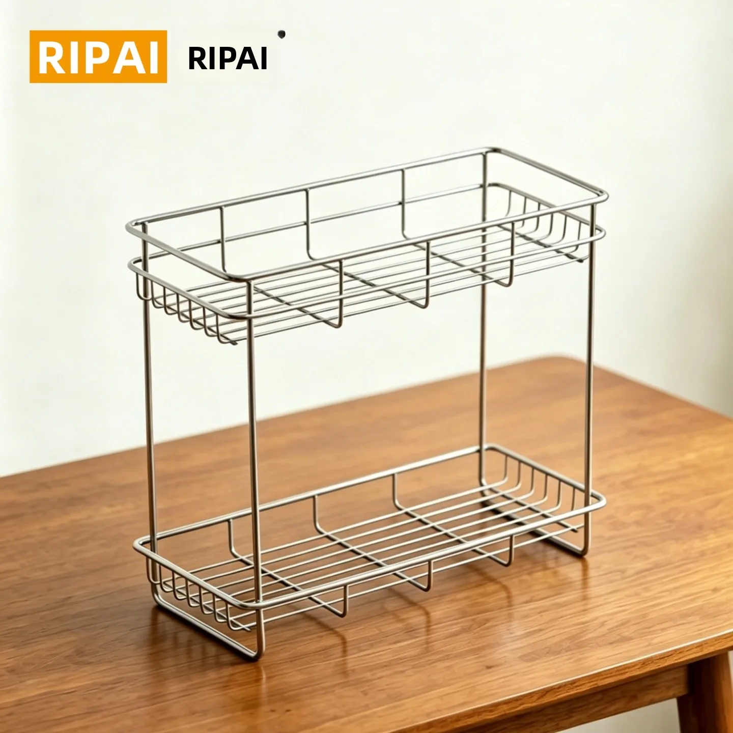 Bathroom Stainless Steel Desktop Organizer Rack Two Layers Small Washroom Cosmetic Arrangement Drain Cup Rack Storage Shelf