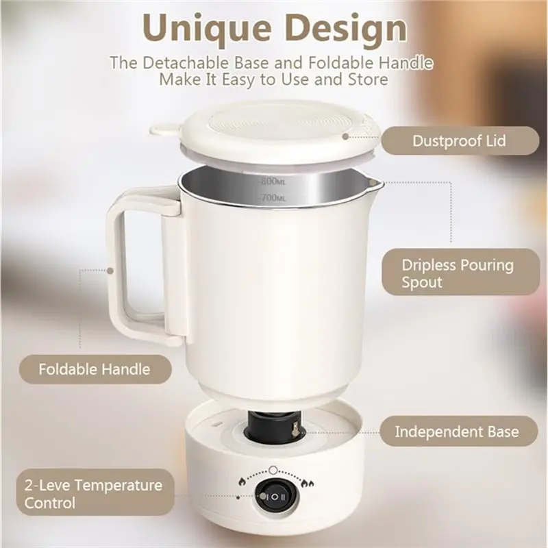 A47U Electric Wax Melting Pot Kit With Thermometer 800ML Wax Melter For Candle Making,DIY Making Supplies For Beginner UK Plug