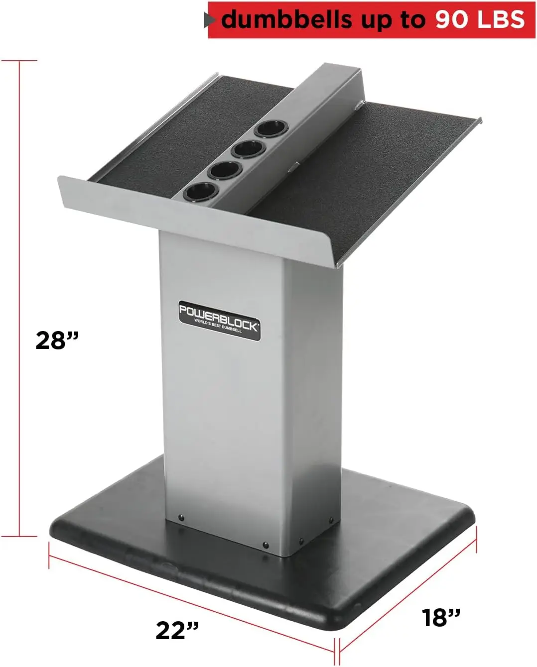 حامل أثقال عمودي كبير ورف لتخزين الأوزان، فضي/أسود لتخزين معدات الجيم المنزلي