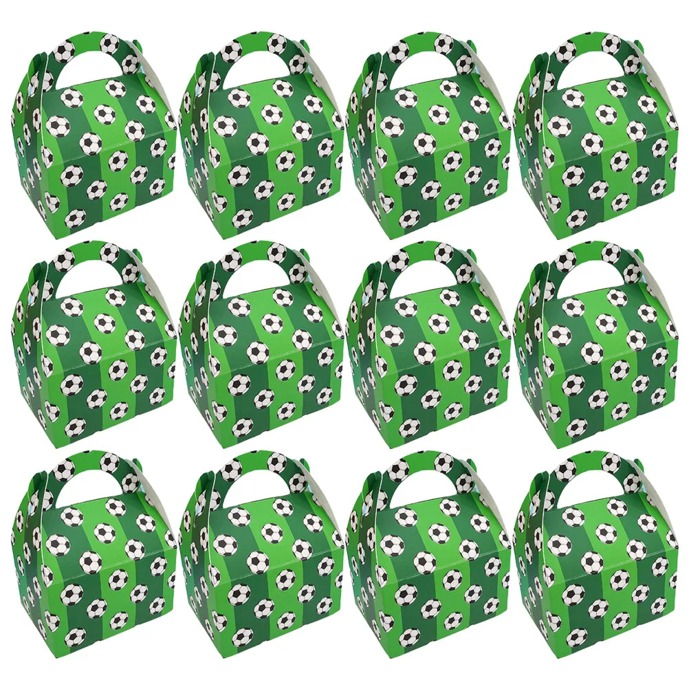 

50 Pcs Football Candy Boxes Sports Party Favors Small Packing Birthday Green Gift Wrapping Boxes Wedding Treat Holiday