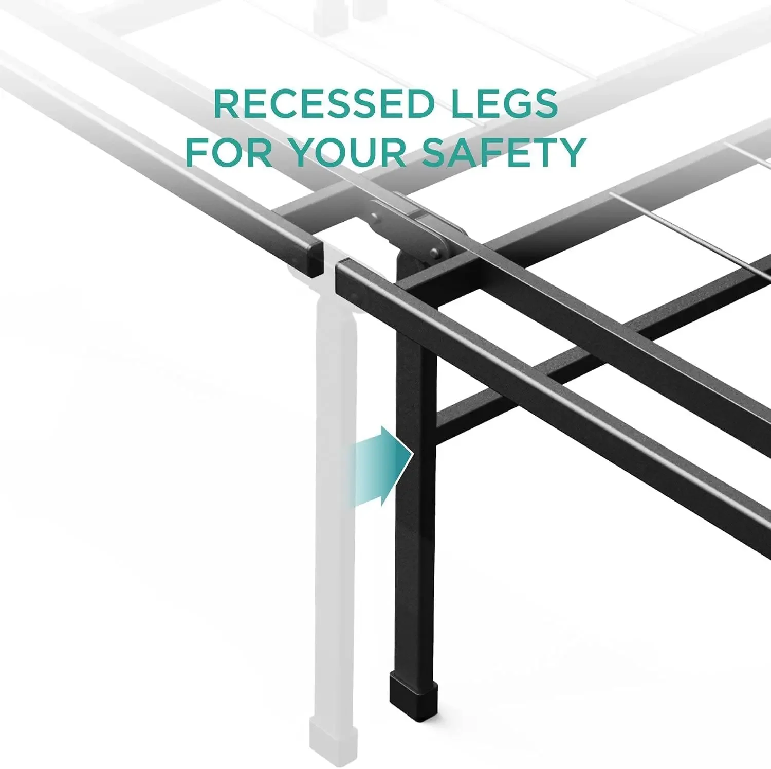 Heavy Duty Mattress Foundation, 16 Inch Metal Platform Bed Frame, No Box Spring Needed, Sturdy Steel Frame