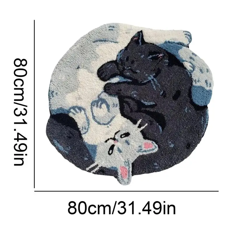 Animal Bathroom Rug Hugging Cat Pattern Bath Mat For Bathroom Floor Funny Machine Wash Water Absorbent Thick Shower Rug With Non