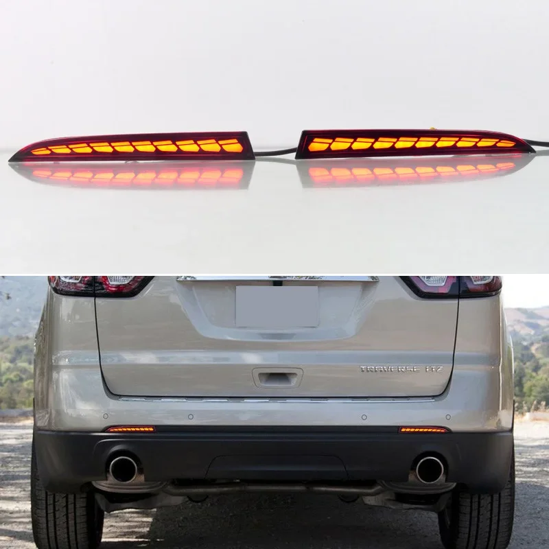 LED Rear Bumper Light For Chevrolet Traverse 2013-2017 3-in-1 Functions Rear Running Light + Brake + Turn Signal Reflector