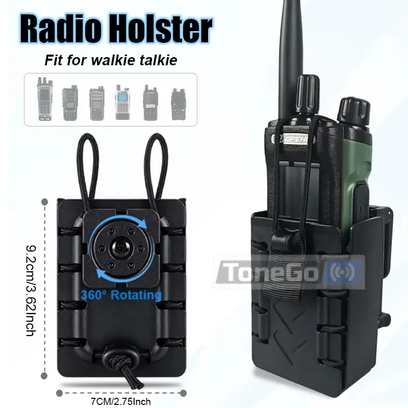 Walkie Talkie Tactical Holder Case 360° Rotation Radio Holster Molle Vest Clip For DM-32 UV-5RH UV-9R PLUS Two Way Radio Pouch