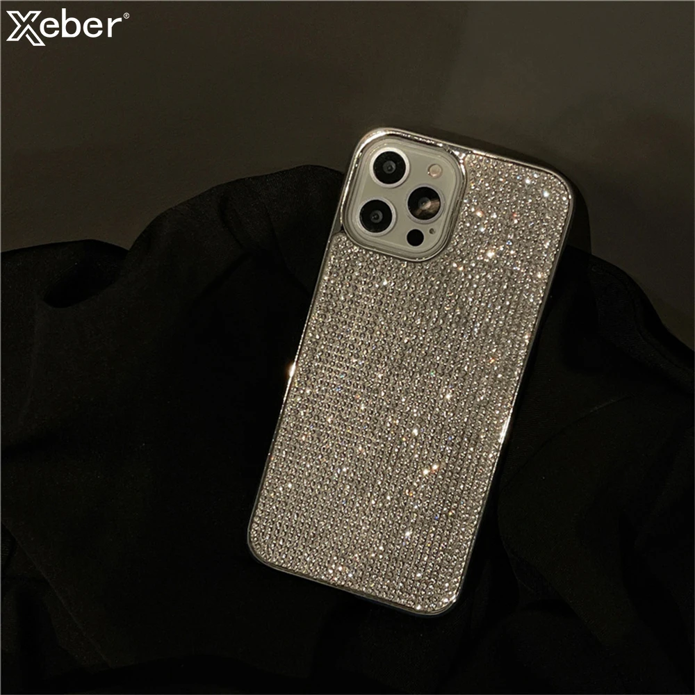 Luxury Glitter Rhinestones Phone Case For iPhone 16 15 14 11 12 13 Pro Max XS XR X 7 8 Plus SE Shniy Diamond Soft Silicone Cover