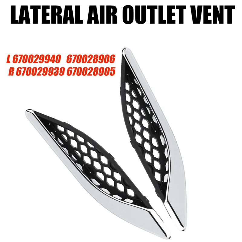 

Efficientt-1Pair Exhaust Vents Wing Chrome Strip 670029940 670029939 Parts For Maserati Ghibli 2014-2020 Car Fender Air Outlet T