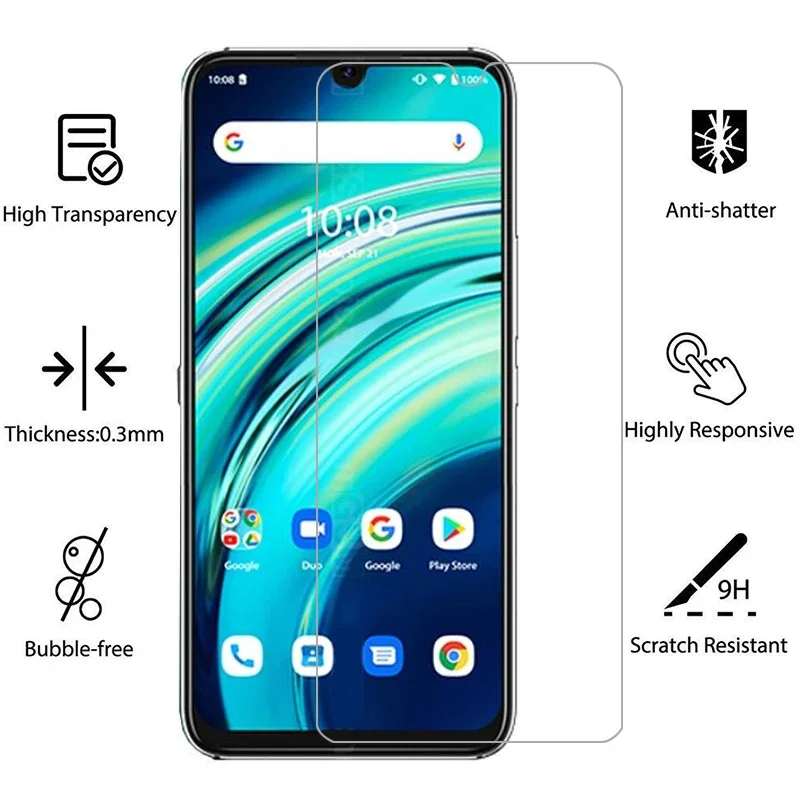 tempered glass screen protector for umidigi a9 pro case cover on umi digi a 9 9a a9pro 9apro 6.3 protective phone coque bag 360 image 2