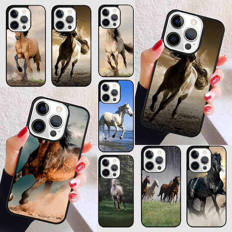 Galloping Horse cover For iPhone 15 16 13 12 11 14 Pro Max Mini Max SE 2020 7 8 15 16 Plus Phone Case