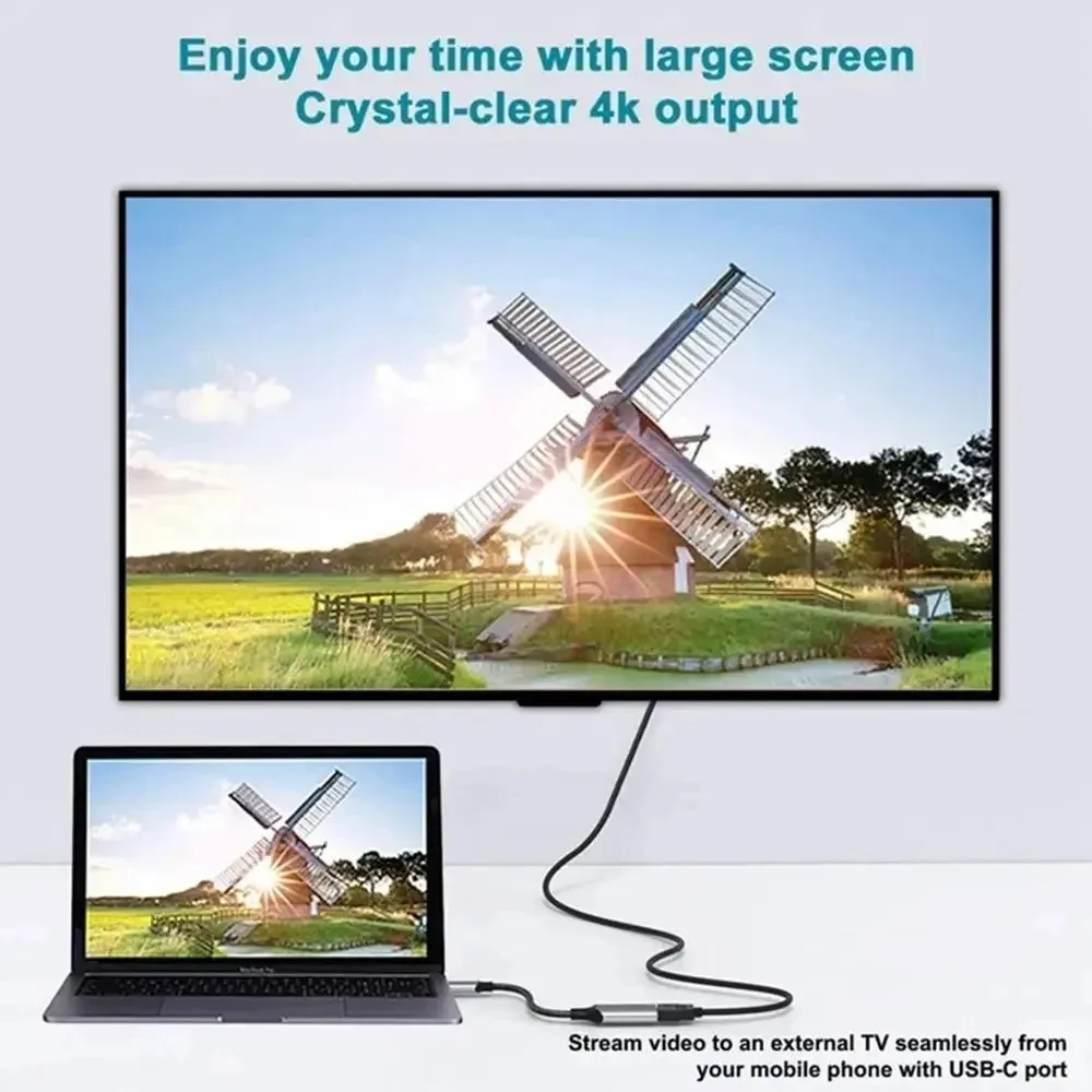 8K USB C to HDMI Adapter 4K 120Hz/2K 165Hz Type C Thunderbolt 4 to HDMI Converter Hub for Laptop PC Phone to TV Monitor view 2