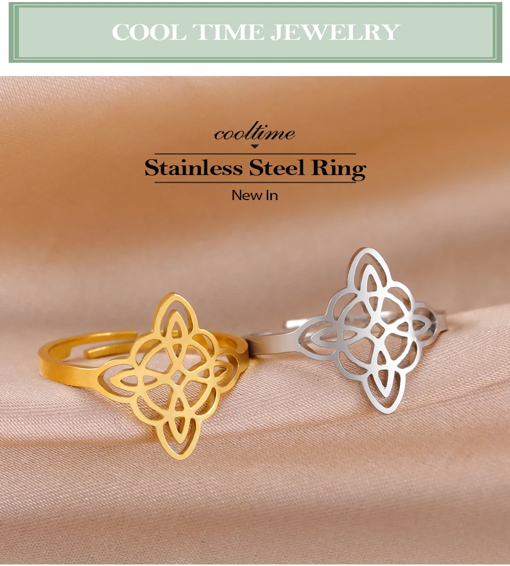 zeit Hexenknoten Verstellbare Ringe Männer Frauen Edelstahl Hexerei Wicca Fingerringe Amulett Schmuck Geschenk ﻿ – Detail 1