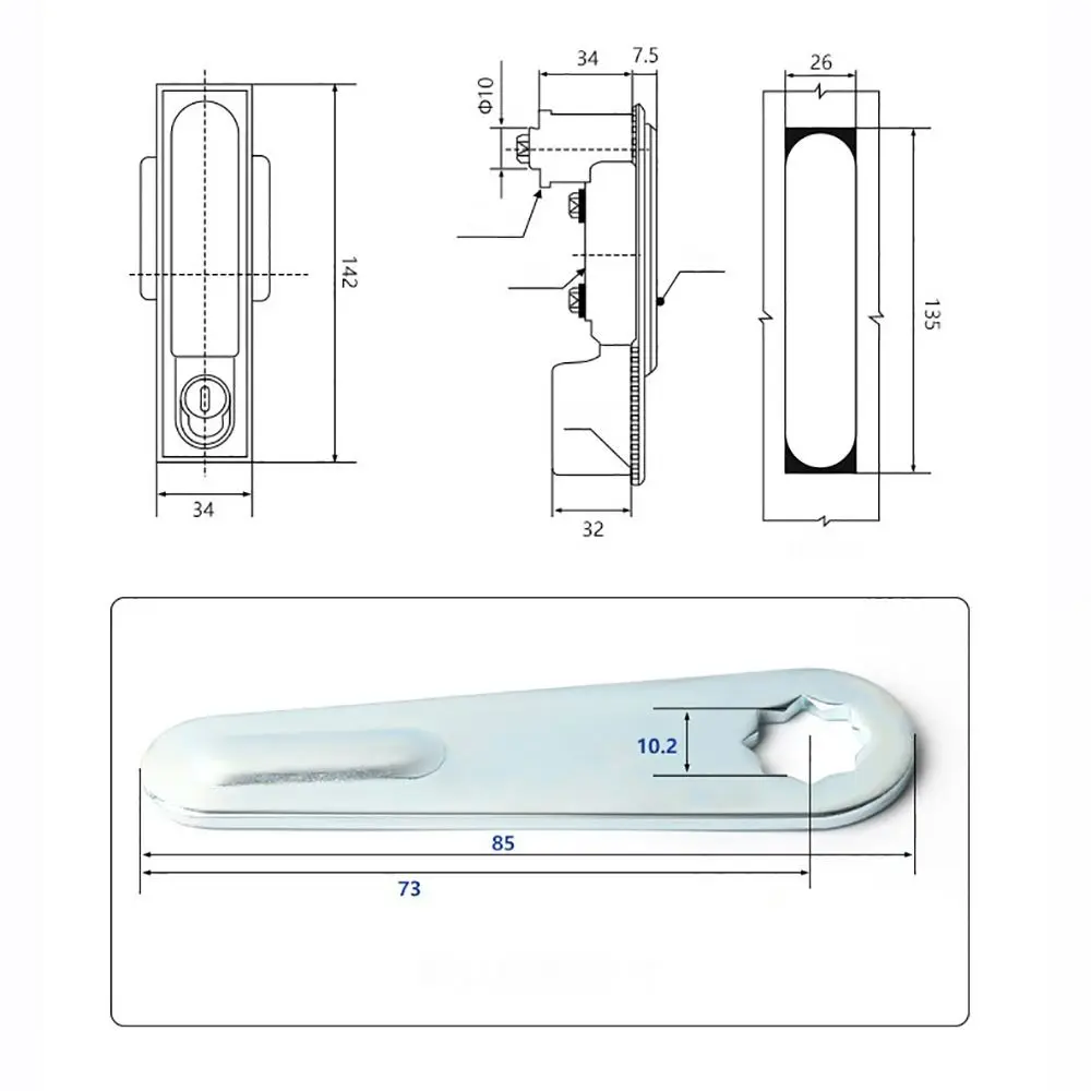 1Set Switch Mailbox Cabinet Door Lock Kit Industrial Machine Tool Equipment Power Distribution Box Electric Cabinet Plane Lock