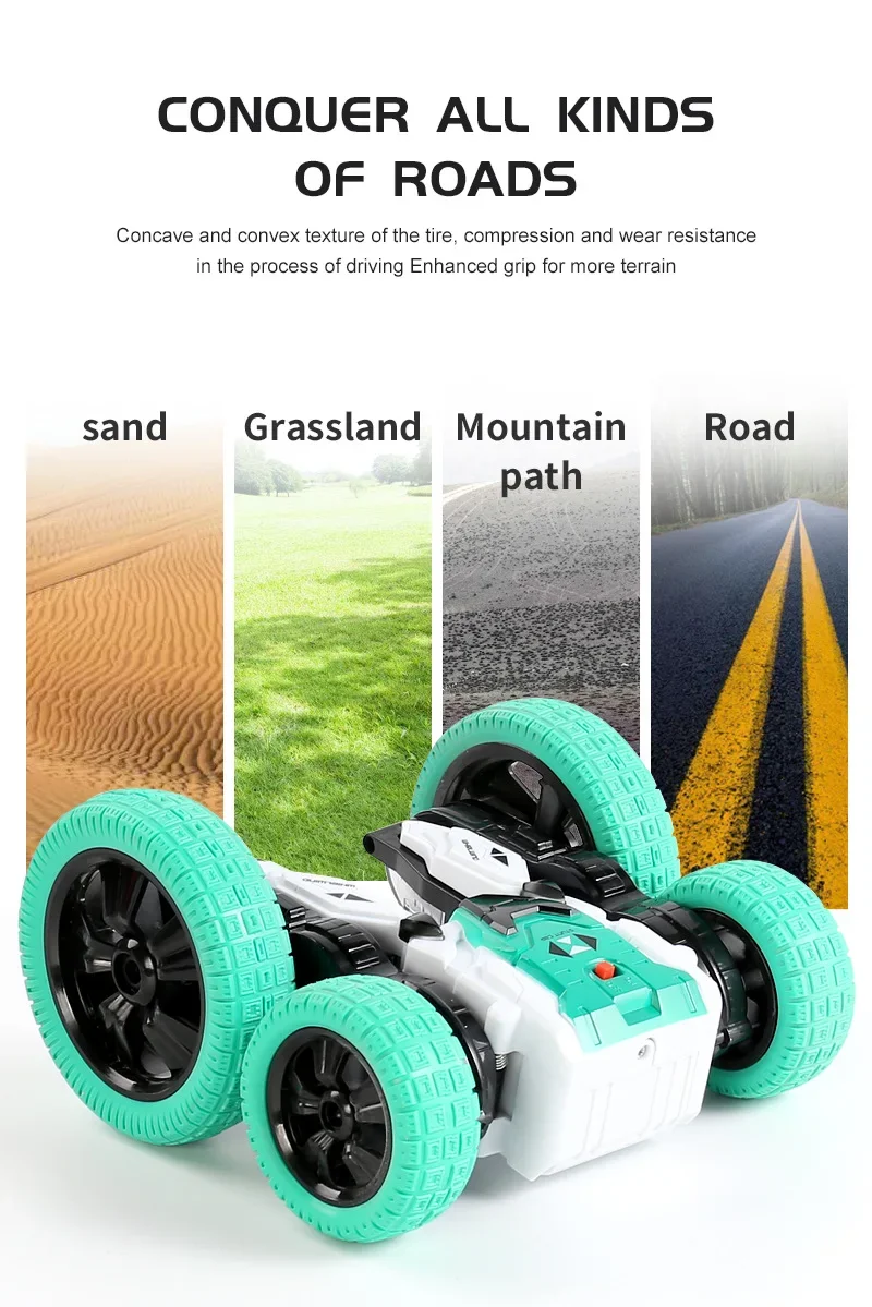 سيارة حيلة RC 2.4G - مركبة الانجراف الدلو ذات الدفع الرباعي: 360 درجة °   دوران، تقليب على الوجهين، لعبة سباق للأطفال عالية السرعة