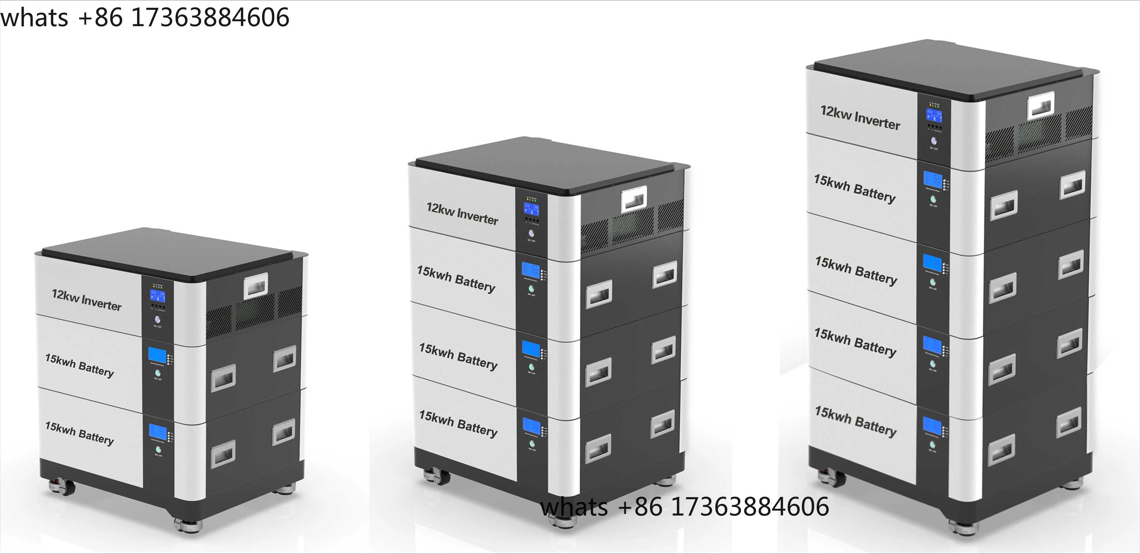 

48V 30Kwh 45Kwh 60Kwh Lithium Ion Solar Battery Complete Kits System 120V to 220V 12Kw Inverter Solar Power Energy System