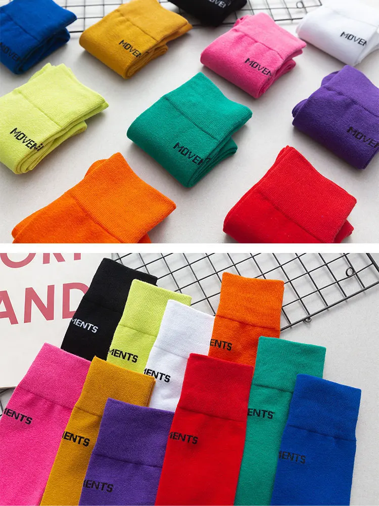 Frauen Bunte Lose Kein Pilling Socken Stricken Rippe Dünne Frühling Sommer Weibliche Socken Hohe Rohr Streetwear Weiche Socke – Detail 10