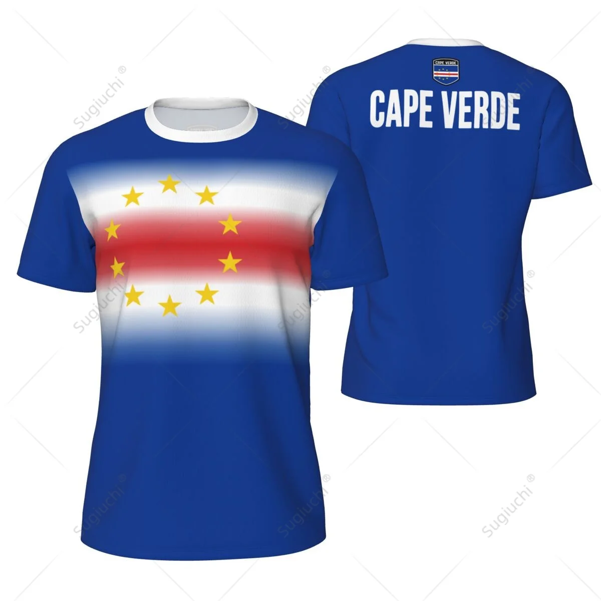 

Sports Mesh T-shirt Cape Verde Flag For Running Bike Soccer Tennis Football Fitness Tees 3D Printed Custom