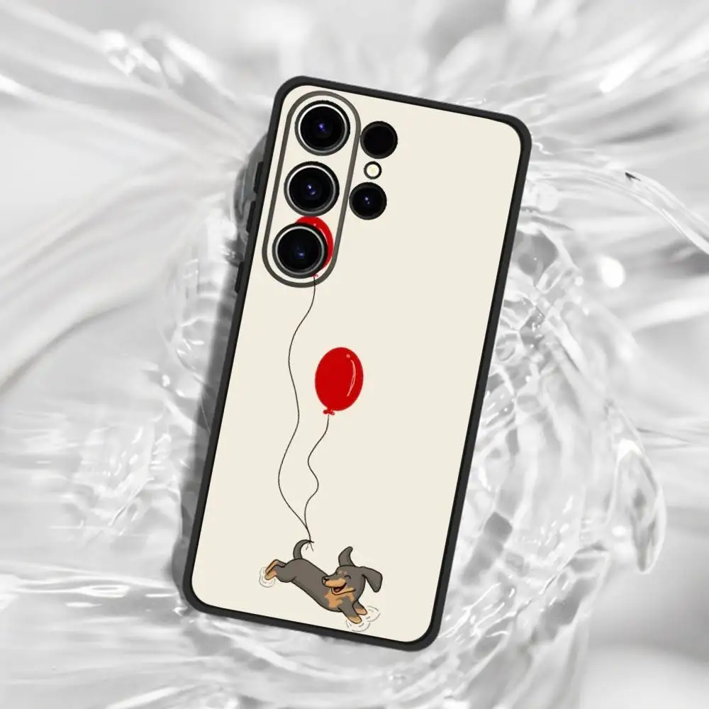 Custodia per telefono Bassotto Dog Love Custodia morbida in silicone nero per SamsungS25,24,23,22,21,30,Ultra,20,Plus,Fe,Lite,10,5G