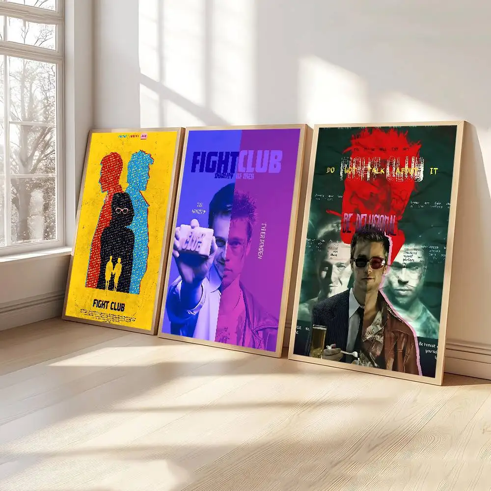 F-Fight Club Self-adhesive Art Poster Whitepaper Prints Posters Artwork Aesthetic Art Wall Painting