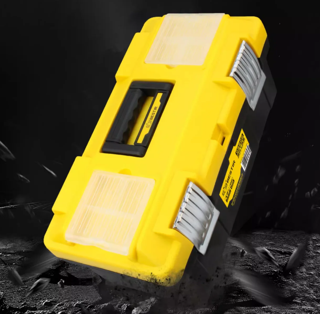 

BESTIR tool 14/17/19/23inch newest enhanced PP plastic tool box Compression and impact resistance metal lock NO.05201
