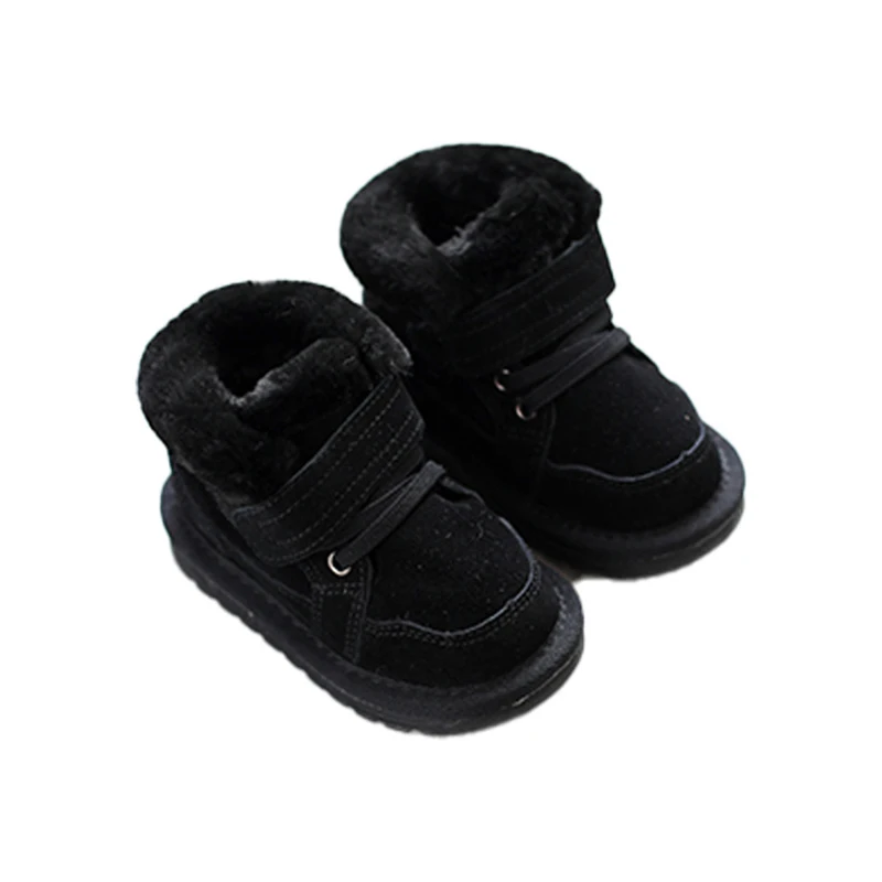 Winter Children Cow Suede Snow Boots Baby Warm Soft Cotton Shoes Boys Girls Thicken Fur Inside Snow Boots