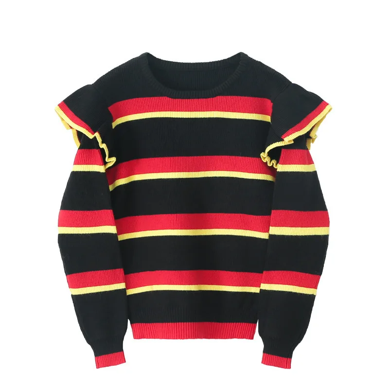 جديد الخريف والشتاء مخطط تكدرت اللون حجب محبوك سترة للنساء سترة صوفية سميكة #5