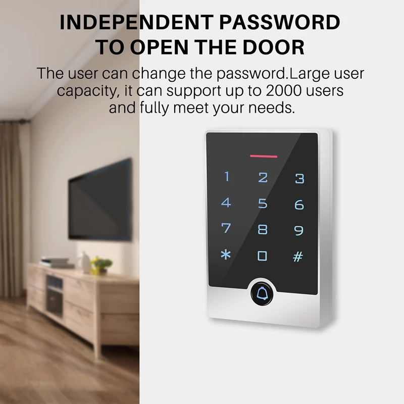 Sistema de Control de Acceso de puerta, teclado independiente y lector de tarjetas RFID de proximidad con Seguridad de 26 bits, Wiegand de 13,56 Mhz